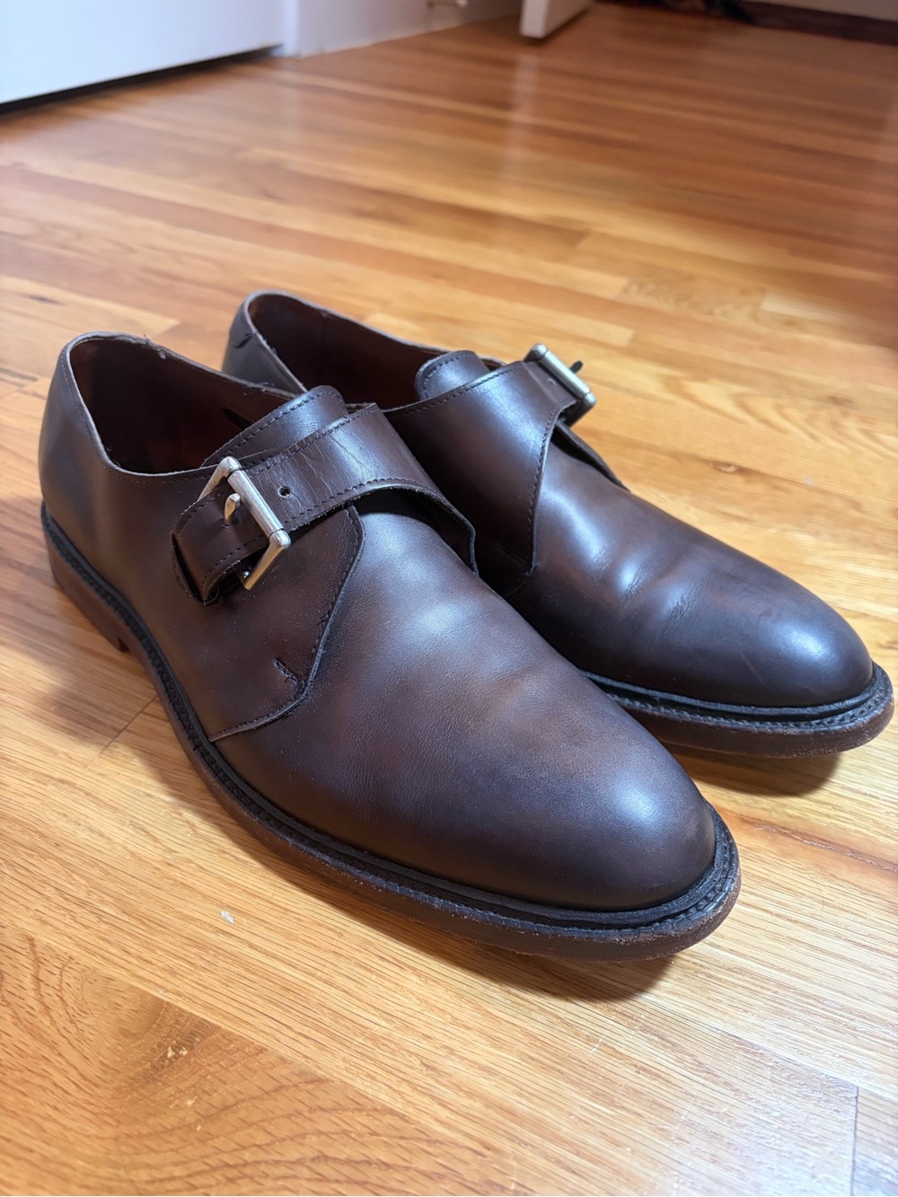 Allen Edmonds Men’s Dark Brown Single Monk Strap Oxfords